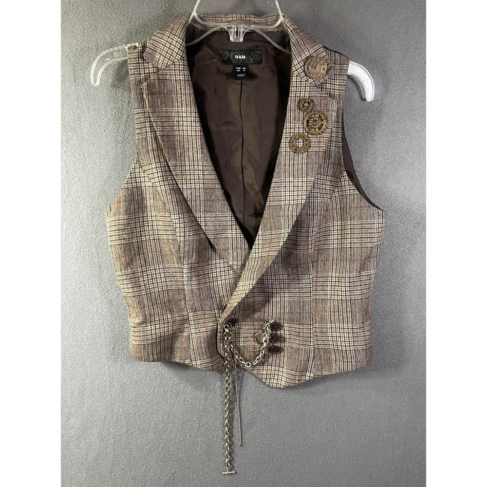 H&M Vest 4 Wool Blend Steampunk Gothic Academia Cosplay Alternative Embellished